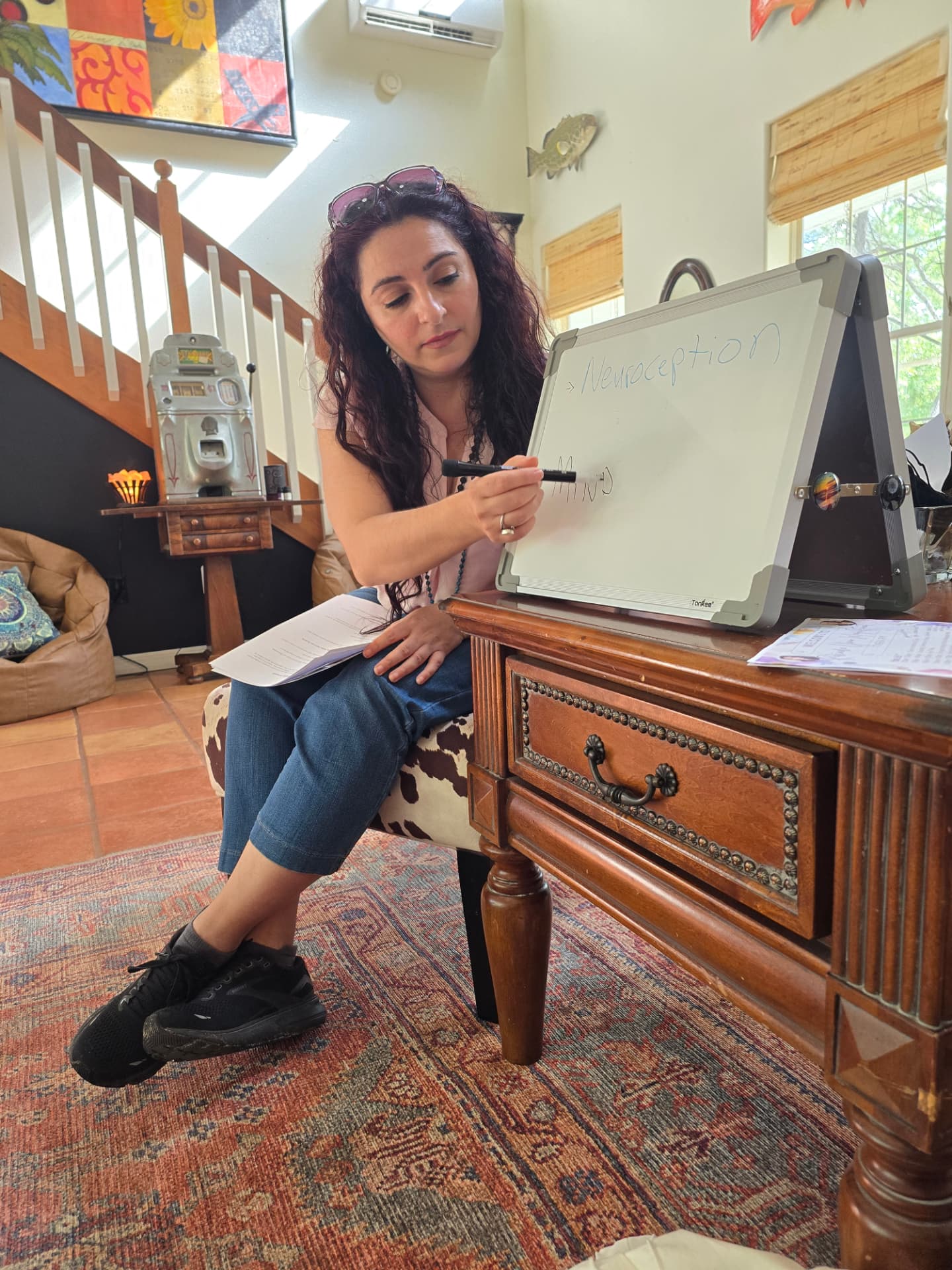 Dr. Sally Nazari teaching nervous-system science during the retreat