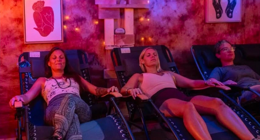 Resting in the crystal salt cave